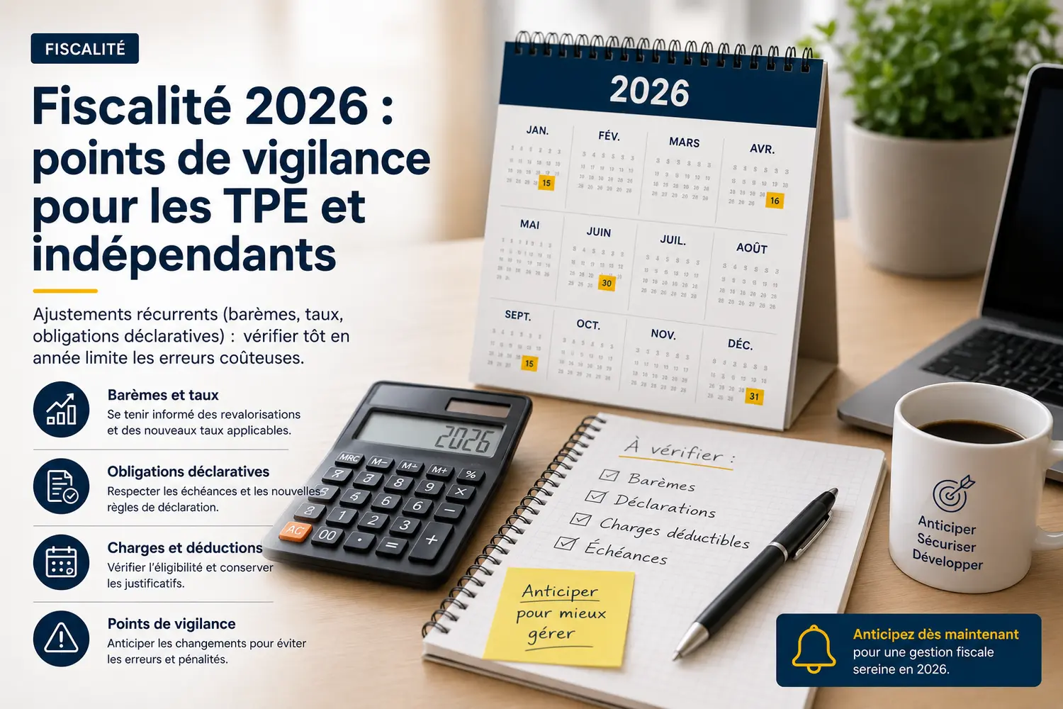 Fiscalité 2026 : points de vigilance pour les TPE et indépendants